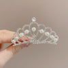 10# large round pearl hair comb