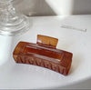 Jelly color square clip (brown)