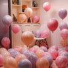 Macaron mixed-color balloons (red+yellow+blue+green+purple mixed) 30 pieces (double-layered) balloons floating in the air and need to be filled with helium.
