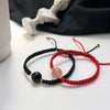 Strawberry crystal braided bracelet-red