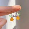 Topaz flower stud earrings