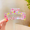 Rose red butterfly floral transparent rectangular clip