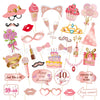 Rose gold 40 years old / 33 pcs rose gold dusting birthday photo props
