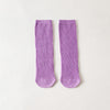 Double needle straight socks - purple / no heel (one size fits all)