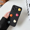 Straight edge imitation liquid - five hearts - black / iphone 7/8/se 2020