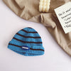 Blue label striped melon hat - blue
