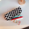 Black and white checkered pencil case