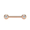 Rose gold-plated tongue studs with diamonds