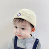 Embroidered letter m beige / 5 months-3 years old (hat circumference 45-51cm)