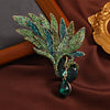 Nirvana phoenix large crystal brooch green
