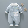 Little white bear thin cotton one-piece blue / 59cm