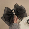 Mesh bow grab clip black