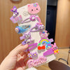 2#purple cat rainbow hair clip-14 sets