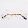 Gold frame round prince / white flakes