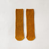 Double needle straight socks - turmeric / no heel (one size fits all)