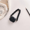 Headphone cover - biscuit - with black o chain / airpods 1st generation/2nd generation