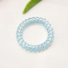 Transparent telephone cord hair ring - lake blue