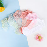 Children's crystal socks summer thin girls crystal ice stockings princess lace socks baby baby socks