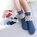 Girls socks pure cotton baby socks spring and summer thin section princess lace lace socks children baby middle tube socks wholesale