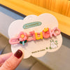 Pink flower letter hair clip