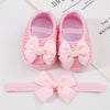 Pearl buckle bow powder + hair band / 11 yards inner length 10.5cm