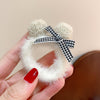 Plaid bow off-white