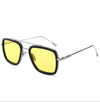 Yellow film with silver frame and black circle