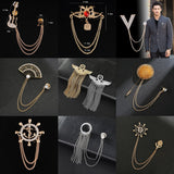 Men's personalized suit with tassel badge, guitar, musical instrument, chain brooch, twist ball brooch accessories