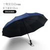 [automatic] 10 bone curved handle silver shine vinyl reinforcement - navy blue