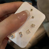 Alphabet h six-piece stud earrings