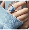 Blue flocking bear / adjustable opening