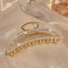 07 golden double row pearl diamond clip - about 11.5