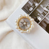 Pearl diamond ring - no. 12 retro five-pointed star - white