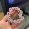 3#pearl braided hair ties-purple