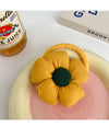 Fabric flower hair tie-yellow