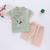 Single-breasted crane green / 90cm-130cm/1 hand 5 pieces