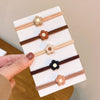 2#flower milk coffee color rubber band-5 piece set
