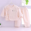 Yellow stripe color cotton suit / 52cm recommended 0-1 month