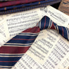 Navy red pinstripe tie hand tied *8cm
