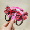 Braid hair clips - red and black plaid 2 pack