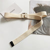Silver square buckle (beige) / 110cm