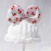 Single layer empty top white lace red cherry big bow / xs0-3 months (suitable for head circumference 36-40cm)