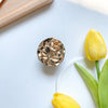 Metal stand - ruffled rose - gold