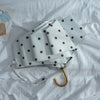 Curved handle polka dot milk white