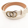 Gold buckle + white / 105cm