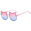 Transparent powder frame gradually pink blue film