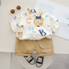 Short sleeve fox shirt set white / 80 cm