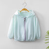 Green long-sleeved hooded sun protection clothing / 90cm