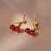 Red cherry earrings (pair)