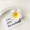 Plumeria duckbill clip-white / plastic/resin